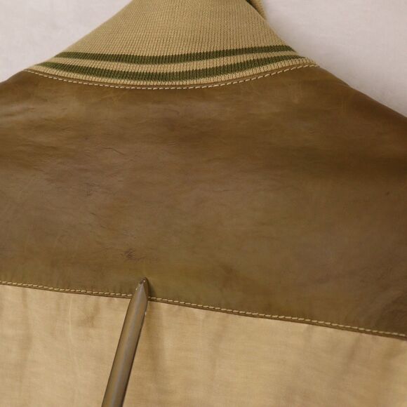 Vintage 70's 80's Brioni ROMA Calfskin Leather Linen Cotton Silk Jacket Men's 44 - Picture 8 of 16